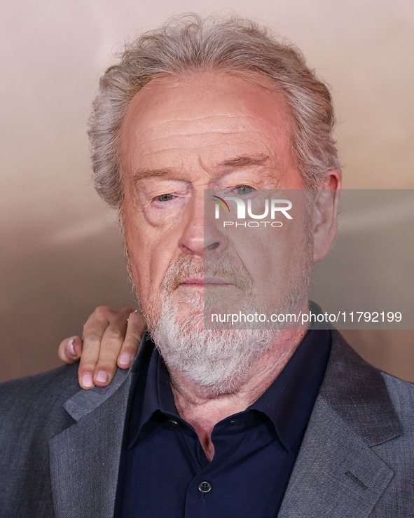 Ridley Scott arrives at the Los Angeles Premiere Of Paramount Pictures' 'Gladiator II' held at the TCL Chinese Theatre IMAX on November 18,...