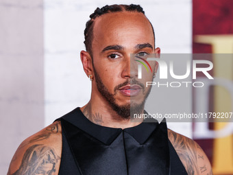 Lewis Hamilton arrives at the Los Angeles Premiere Of Paramount Pictures' 'Gladiator II' held at the TCL Chinese Theatre IMAX on November 18...