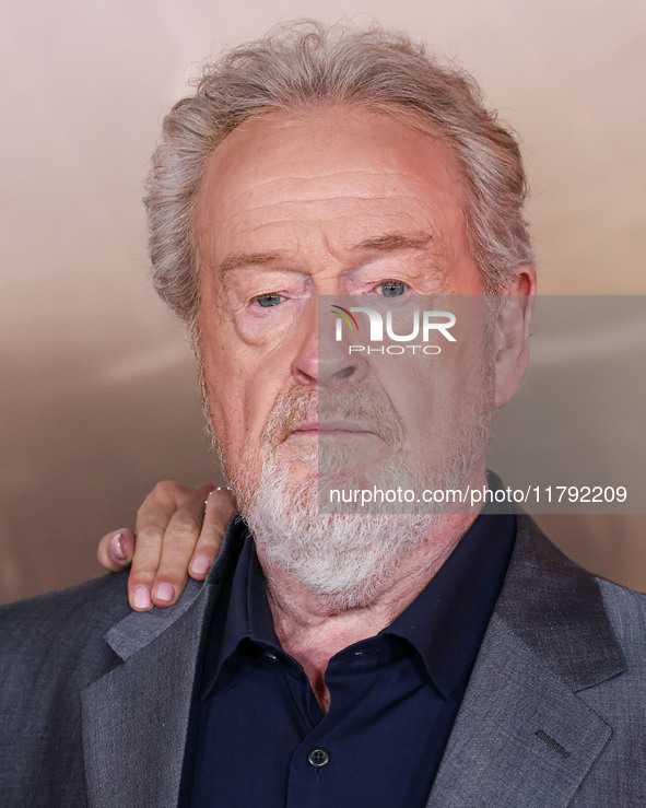 Ridley Scott arrives at the Los Angeles Premiere Of Paramount Pictures' 'Gladiator II' held at the TCL Chinese Theatre IMAX on November 18,...