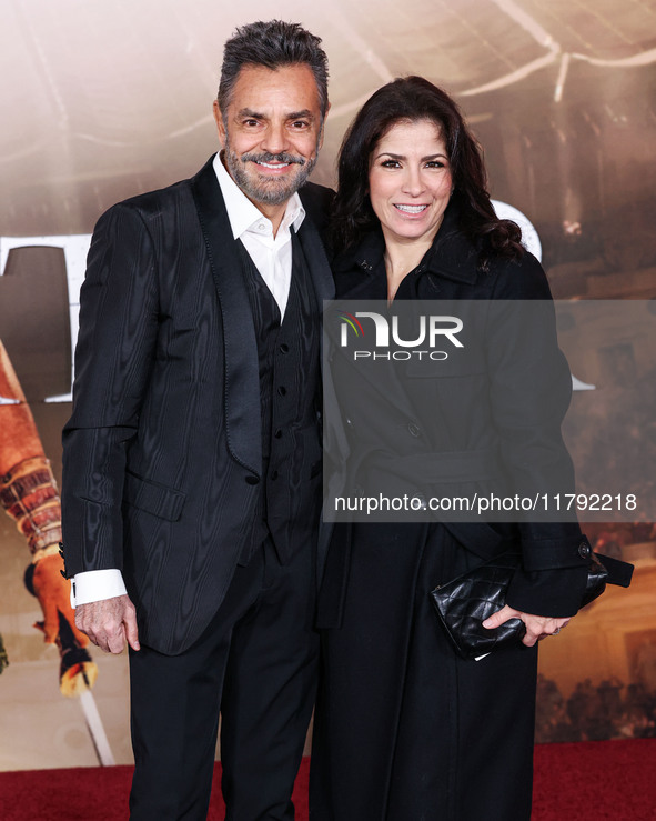 Eugenio Derbez and wife Alessandra Rosaldo arrive at the Los Angeles Premiere Of Paramount Pictures' 'Gladiator II' held at the TCL Chinese...