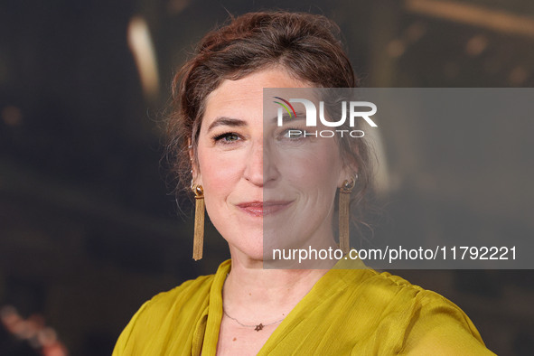 Mayim Bialik arrives at the Los Angeles Premiere Of Paramount Pictures' 'Gladiator II' held at the TCL Chinese Theatre IMAX on November 18,...