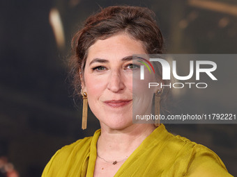 Mayim Bialik arrives at the Los Angeles Premiere Of Paramount Pictures' 'Gladiator II' held at the TCL Chinese Theatre IMAX on November 18,...