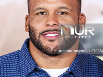 Aaron Donald arrives at the Los Angeles Premiere Of Paramount Pictures' 'Gladiator II' held at the TCL Chinese Theatre IMAX on November 18,...