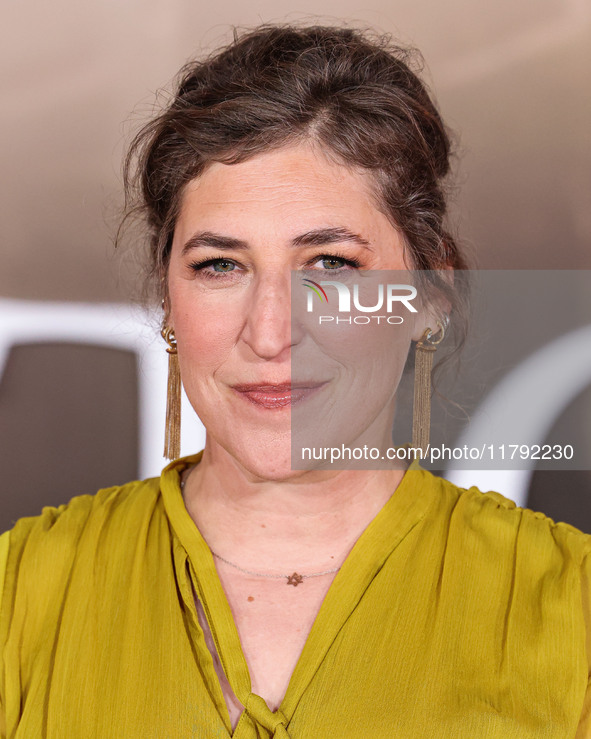 Mayim Bialik arrives at the Los Angeles Premiere Of Paramount Pictures' 'Gladiator II' held at the TCL Chinese Theatre IMAX on November 18,...