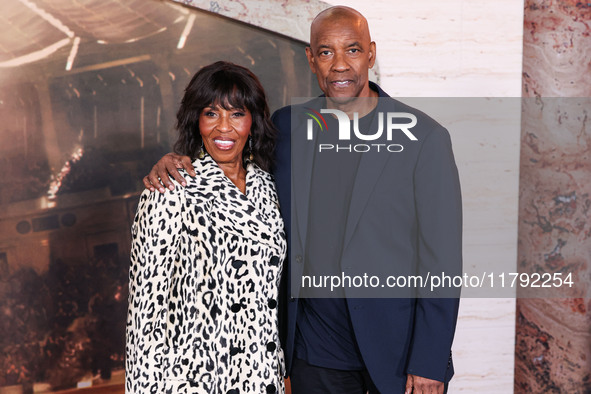 Pauletta Washington and husband Denzel Washington arrive at the Los Angeles Premiere Of Paramount Pictures' 'Gladiator II' held at the TCL C...