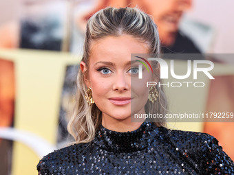 Hannah Godwin arrives at the Los Angeles Premiere Of Paramount Pictures' 'Gladiator II' held at the TCL Chinese Theatre IMAX on November 18,...