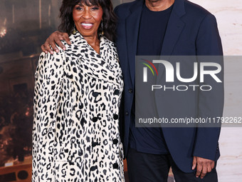 Pauletta Washington and husband Denzel Washington arrive at the Los Angeles Premiere Of Paramount Pictures' 'Gladiator II' held at the TCL C...