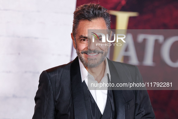 Eugenio Derbez arrives at the Los Angeles Premiere Of Paramount Pictures' 'Gladiator II' held at the TCL Chinese Theatre IMAX on November 18...