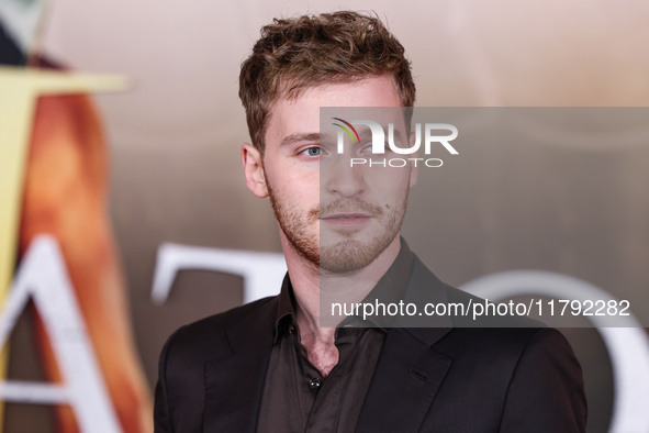 Fred Hechinger arrives at the Los Angeles Premiere Of Paramount Pictures' 'Gladiator II' held at the TCL Chinese Theatre IMAX on November 18...