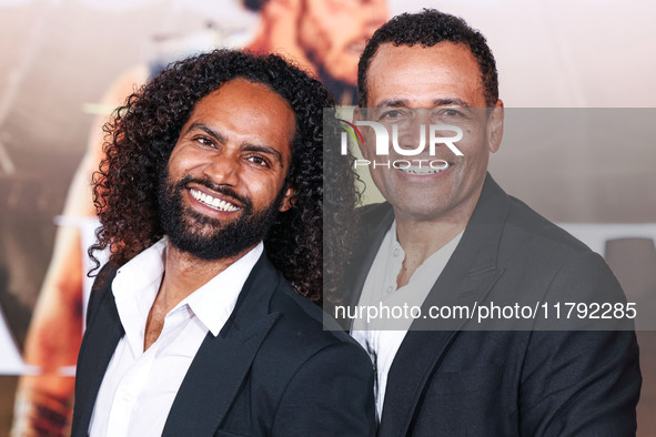 Makaylo Van Peebles and father Mario Van Peebles arrive at the Los Angeles Premiere Of Paramount Pictures' 'Gladiator II' held at the TCL Ch...