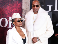 Shante Broadus and husband Snoop Dogg (Calvin Broadus Jr.) arrive at the Los Angeles Premiere Of Paramount Pictures' 'Gladiator II' held at...