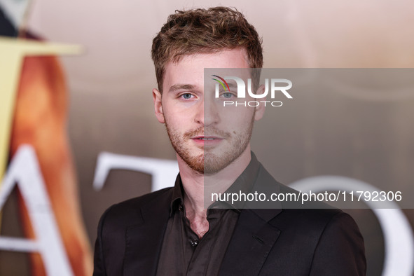 Fred Hechinger arrives at the Los Angeles Premiere Of Paramount Pictures' 'Gladiator II' held at the TCL Chinese Theatre IMAX on November 18...