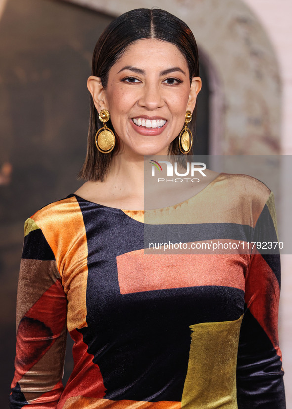 Stephanie Beatriz arrives at the Los Angeles Premiere Of Paramount Pictures' 'Gladiator II' held at the TCL Chinese Theatre IMAX on November...