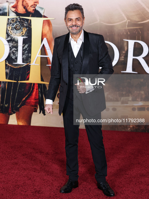 Eugenio Derbez arrives at the Los Angeles Premiere Of Paramount Pictures' 'Gladiator II' held at the TCL Chinese Theatre IMAX on November 18...