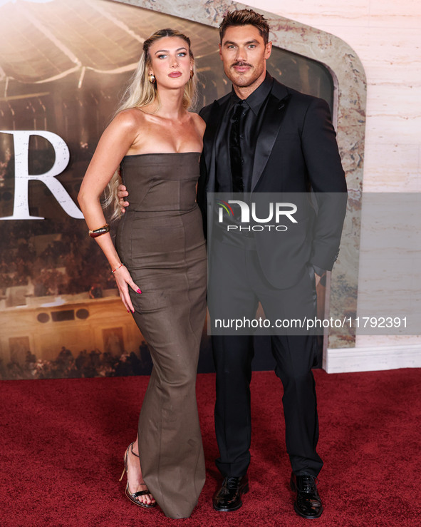 Kitty Blu Appleton and father Chris Appleton arrive at the Los Angeles Premiere Of Paramount Pictures' 'Gladiator II' held at the TCL Chines...