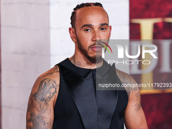 Lewis Hamilton arrives at the Los Angeles Premiere Of Paramount Pictures' 'Gladiator II' held at the TCL Chinese Theatre IMAX on November 18...