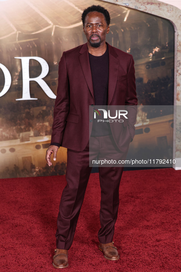 Harold Perrineau arrives at the Los Angeles Premiere Of Paramount Pictures' 'Gladiator II' held at the TCL Chinese Theatre IMAX on November...