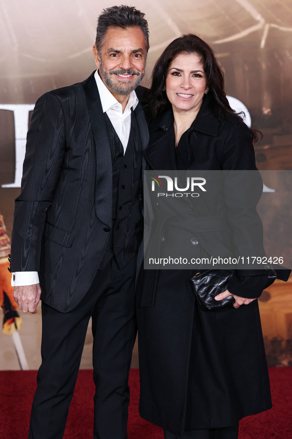 Eugenio Derbez and wife Alessandra Rosaldo arrive at the Los Angeles Premiere Of Paramount Pictures' 'Gladiator II' held at the TCL Chinese...