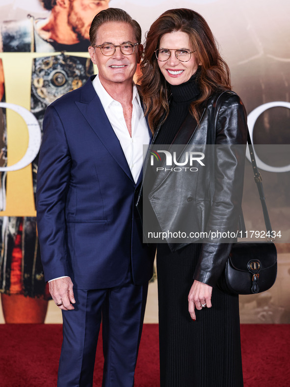 Kyle MacLachlan and wife Desiree Gruber arrive at the Los Angeles Premiere Of Paramount Pictures' 'Gladiator II' held at the TCL Chinese The...