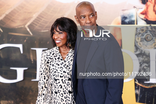 Pauletta Washington and husband Denzel Washington arrive at the Los Angeles Premiere Of Paramount Pictures' 'Gladiator II' held at the TCL C...