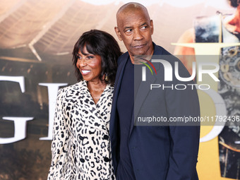 Pauletta Washington and husband Denzel Washington arrive at the Los Angeles Premiere Of Paramount Pictures' 'Gladiator II' held at the TCL C...