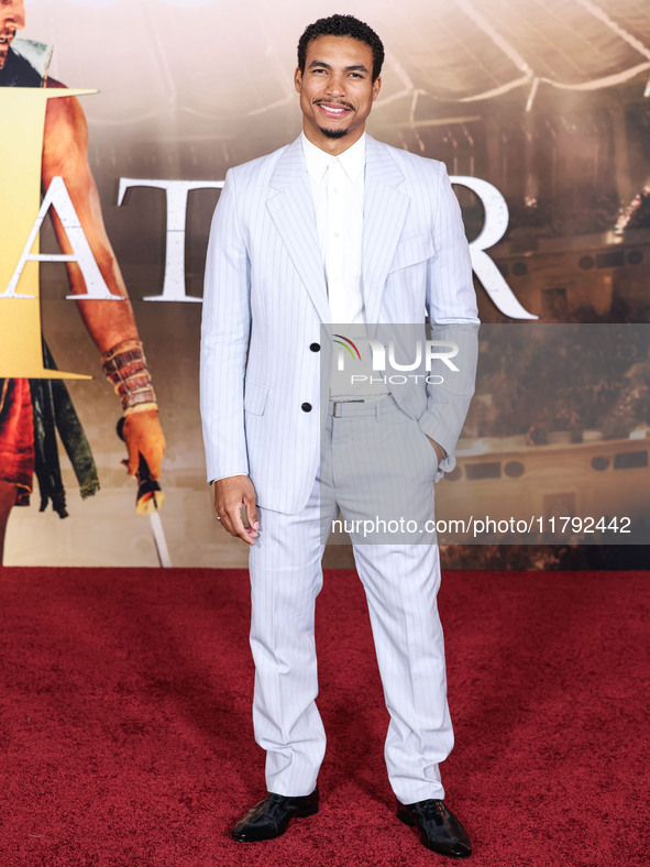 Greg Tarzan Davis arrives at the Los Angeles Premiere Of Paramount Pictures' 'Gladiator II' held at the TCL Chinese Theatre IMAX on November...