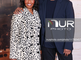 Pauletta Washington and husband Denzel Washington arrive at the Los Angeles Premiere Of Paramount Pictures' 'Gladiator II' held at the TCL C...