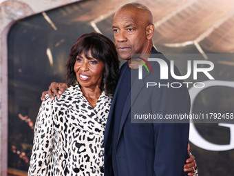 Pauletta Washington and husband Denzel Washington arrive at the Los Angeles Premiere Of Paramount Pictures' 'Gladiator II' held at the TCL C...