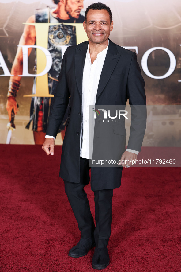 Mario Van Peebles arrives at the Los Angeles Premiere Of Paramount Pictures' 'Gladiator II' held at the TCL Chinese Theatre IMAX on November...