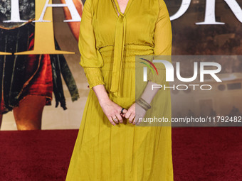 Mayim Bialik arrives at the Los Angeles Premiere Of Paramount Pictures' 'Gladiator II' held at the TCL Chinese Theatre IMAX on November 18,...