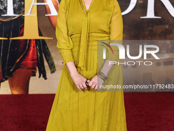 Mayim Bialik arrives at the Los Angeles Premiere Of Paramount Pictures' 'Gladiator II' held at the TCL Chinese Theatre IMAX on November 18,...