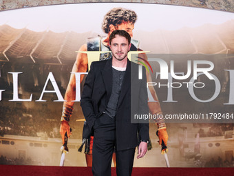 Paul Mescal wearing Gucci arrives at the Los Angeles Premiere Of Paramount Pictures' 'Gladiator II' held at the TCL Chinese Theatre IMAX on...