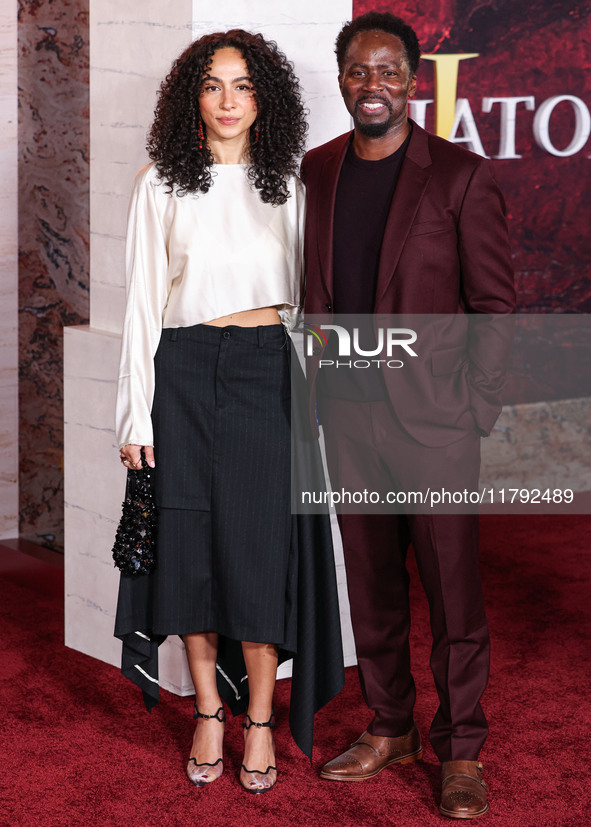 Aurora Perrineau and father Harold Perrineau arrive at the Los Angeles Premiere Of Paramount Pictures' 'Gladiator II' held at the TCL Chines...