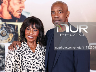 Pauletta Washington and husband Denzel Washington arrive at the Los Angeles Premiere Of Paramount Pictures' 'Gladiator II' held at the TCL C...