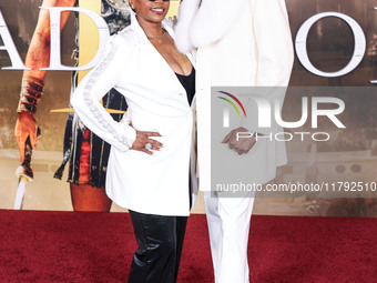 Shante Broadus and husband Snoop Dogg (Calvin Broadus Jr.) arrive at the Los Angeles Premiere Of Paramount Pictures' 'Gladiator II' held at...