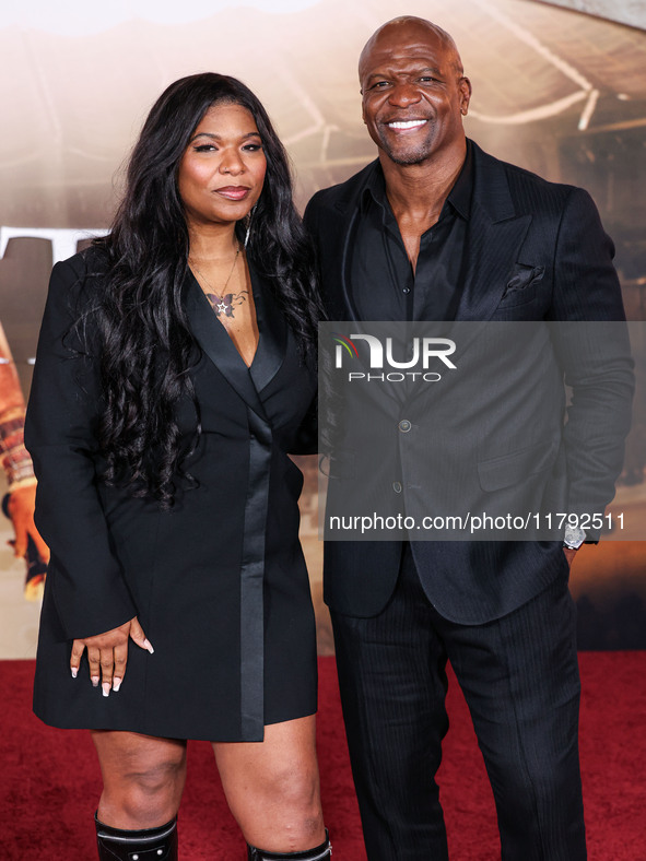 Tera Crews and father Terry Crews arrive at the Los Angeles Premiere Of Paramount Pictures' 'Gladiator II' held at the TCL Chinese Theatre I...