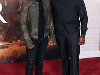 David Oyelowo and Derek Luke arrive at the Los Angeles Premiere Of Paramount Pictures' 'Gladiator II' held at the TCL Chinese Theatre IMAX o...