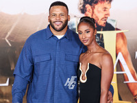 Aaron Donald and Erica Donald arrive at the Los Angeles Premiere Of Paramount Pictures' 'Gladiator II' held at the TCL Chinese Theatre IMAX...