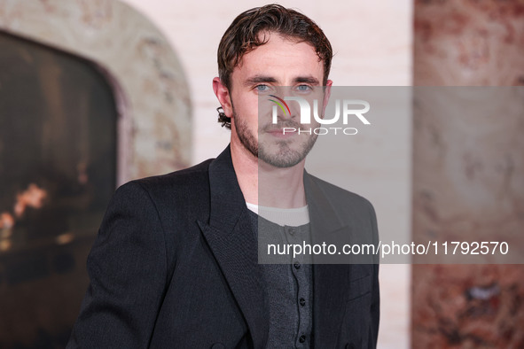 Paul Mescal wearing Gucci arrives at the Los Angeles Premiere Of Paramount Pictures' 'Gladiator II' held at the TCL Chinese Theatre IMAX on...