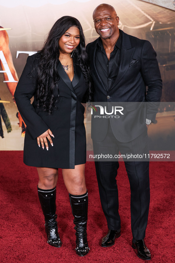 Tera Crews and father Terry Crews arrive at the Los Angeles Premiere Of Paramount Pictures' 'Gladiator II' held at the TCL Chinese Theatre I...