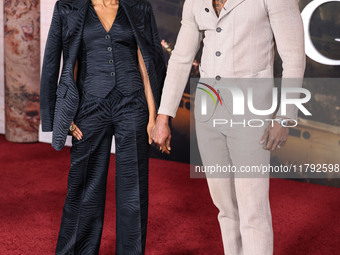 KJ Smith and husband Skyh Black arrive at the Los Angeles Premiere Of Paramount Pictures' 'Gladiator II' held at the TCL Chinese Theatre IMA...