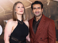 Emily V. Gordon and husband Kumail Ali Nanjiani arrive at the Los Angeles Premiere Of Paramount Pictures' 'Gladiator II' held at the TCL Chi...