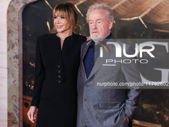 Giannina Facio Scott and husband Ridley Scott arrive at the Los Angeles Premiere Of Paramount Pictures' 'Gladiator II' held at the TCL Chine...