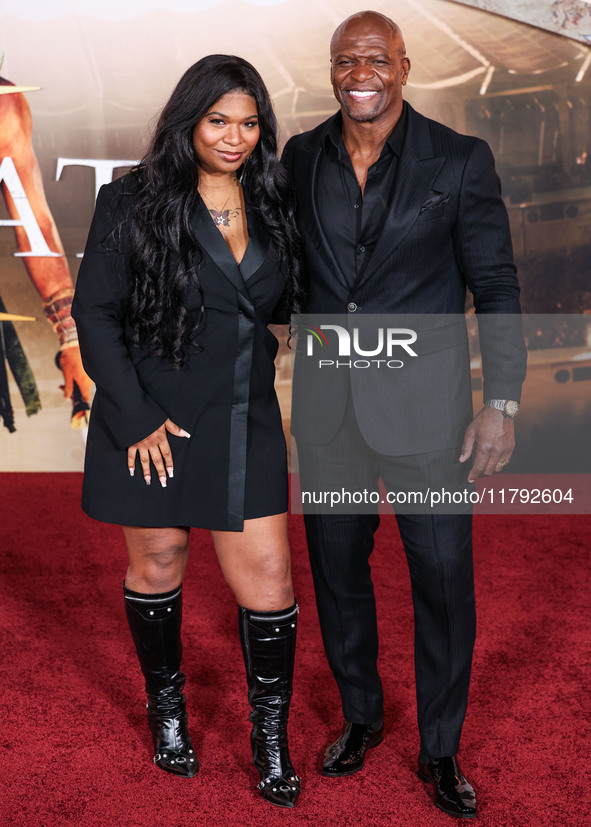 Tera Crews and father Terry Crews arrive at the Los Angeles Premiere Of Paramount Pictures' 'Gladiator II' held at the TCL Chinese Theatre I...