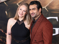 Emily V. Gordon and husband Kumail Ali Nanjiani arrive at the Los Angeles Premiere Of Paramount Pictures' 'Gladiator II' held at the TCL Chi...