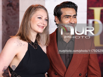 Emily V. Gordon and husband Kumail Ali Nanjiani arrive at the Los Angeles Premiere Of Paramount Pictures' 'Gladiator II' held at the TCL Chi...