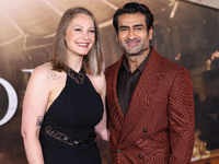 Emily V. Gordon and husband Kumail Ali Nanjiani arrive at the Los Angeles Premiere Of Paramount Pictures' 'Gladiator II' held at the TCL Chi...