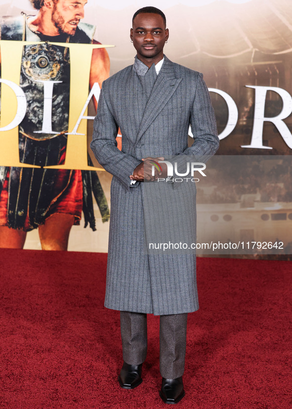 Ethan Herisse arrives at the Los Angeles Premiere Of Paramount Pictures' 'Gladiator II' held at the TCL Chinese Theatre IMAX on November 18,...