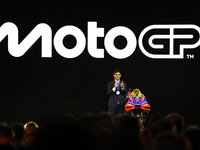 Jorge Martin of Spain and Prima Pramac Racing Ducati new World Cahmpion of MotoGP during presentation of new logotipo of MotoGP during the M...