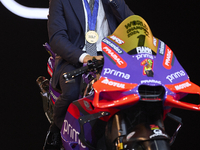 Jorge Martin of Spain and Prima Pramac Racing Ducati new MotoGP World Champion during the MotoGP Awards 2024 at the Museu Nacional d'Art de...